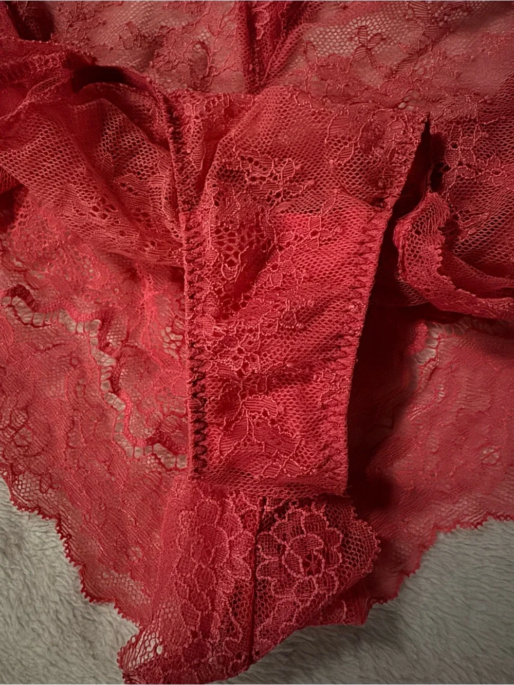 NWT Victoria's Secret Red Lace Plunge Teddy